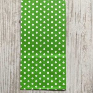 Blokbodemzakje groen met witte stippen