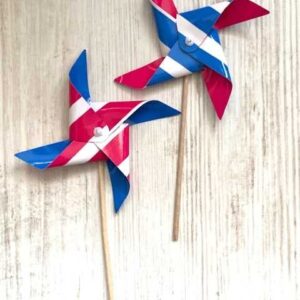 Windmolentjes fuchsia/wit/blauw