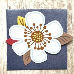 Cadeaukaartje Bloem licht blauw
