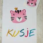 Ansichtkaart Poezenpootjes en sticker