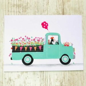 Ansichtkaart Flower Chicka