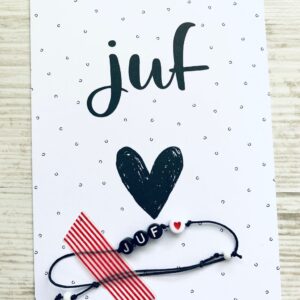 Ansichtkaart Juf met armbandje