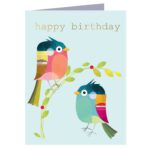 Wenskaart Happy Birthday vogels