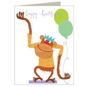 Wenskaart Happy Birthday aap