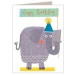 Wenskaart Happy Birthday olifant