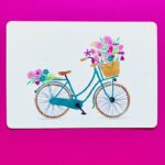 Ansichtkaart Fiets met bloemen