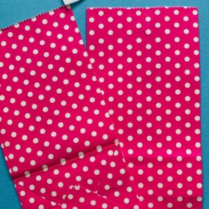 Blokbodemzakje roze witte stippen sticker