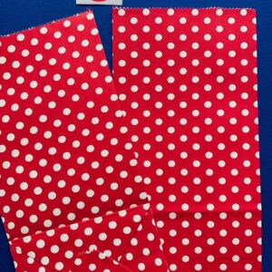 Blokbodemzakje rood witte stippen sticker