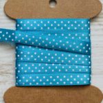 Cadeaulint turquoise witte stip