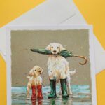 Wenskaart Hond en regen