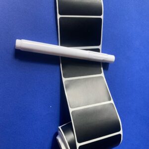 Etiket zwart met witte stift