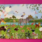 Grootzus dieren met hoed en zebra