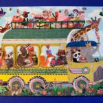 Ansichtkaart feestbus met dieren