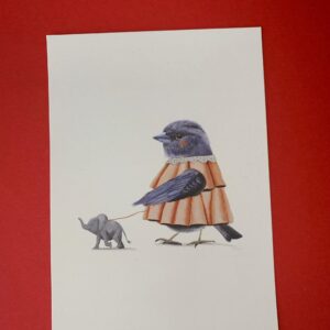 Ansichtkaart vogel Olifant