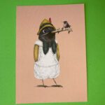 Ansichtkaart Lokkedue Pino Collodi vogel