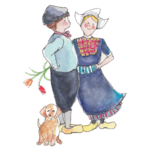 Ansichtkaart boer en boerinnetje