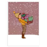 Ansichtkaart kerst cadeautjes