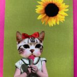 Ansichtkaart krazy kittens ijsetende kat