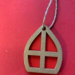 Houten mijter decoratiehanger