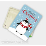 kerstkaart  pinguin