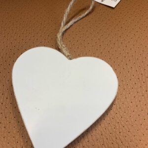 Houten hart wit 10 cm