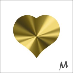 Sticker hart goud groot