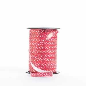 Krullint rood met witte hartjes