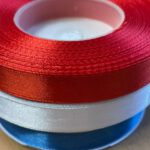 Set Cadeaulint Rood, Wit en Blauw 12 mm