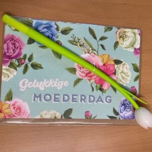 Moederdag kaart met tulp pen
