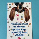 Ansichtkaart Jarig de Wereld op zn Kop