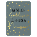 kerstkaart Gezellige Kerstdagen en Gelukkig Nieuwjaar