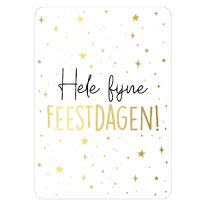 kerstkaart Hele fijne Feestdagen Wit