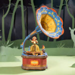 Houten bouwpakket met muziekdoosje Grammofoon