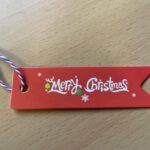 Cadeaulabel Merry Christmas rood