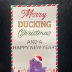 Kerst Pocket Hug kaart met Eend lichtpaars