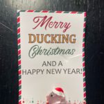 Kerst Pocket Hug kaart met Eend Roze