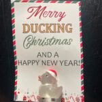 Kerst Pocket Hug kaart met Eend Wit