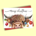 Kerstkaart Merry Christmas Cow