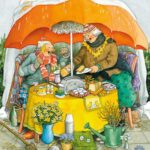 Ansichtkaart Onder de Paraplu