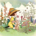 Ansichtkaart In de tuin