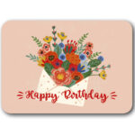 Ansichtkaart Happy Birthday Flowers