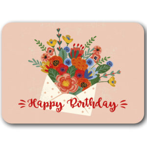 Ansichtkaart Happy Birthday Flowers