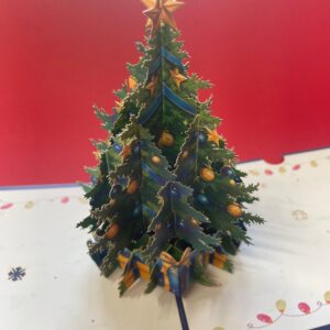 Kerstkaart Kerstboom Blauw