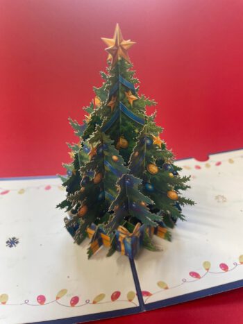 Kerstkaart Kerstboom Blauw