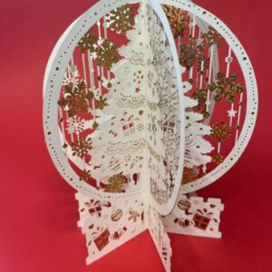 Kerstkaart Rond Wit en Goud