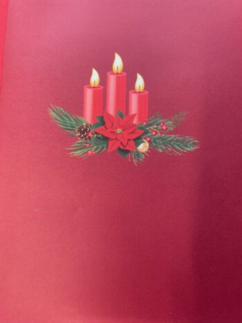 Kerstkaart met Kerststuk en kaarsen - Image 2