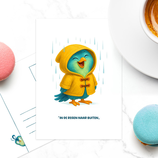 kaart_studio_draak_zin_in_vandaag_snailmail_01 Ansichtkaart Regen - Image 1