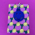 Kerstkaart Smiley Blauw