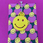 Kerstkaart Smiley Geel