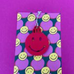 Kerstkaart Smiley Rood